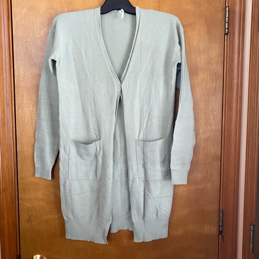 PRIMP - THE STANDARD women’s cardigan, size small, sage green.